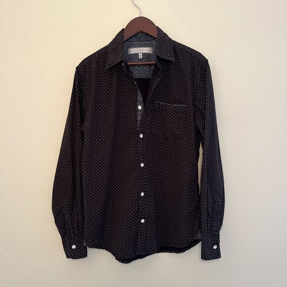 Paper Denim & Cloth Geo Floral Cottagecore Cotton Button Up, Black/Navy- Small - Picture 2 of 9